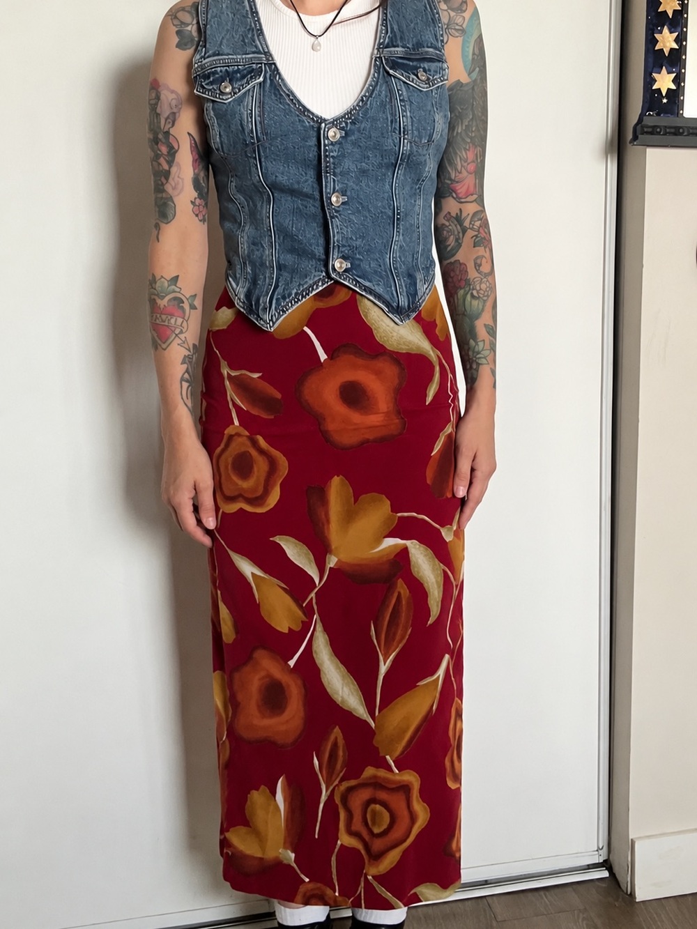 🌙 90s Vintage Floral Maxi Skirt 🌙